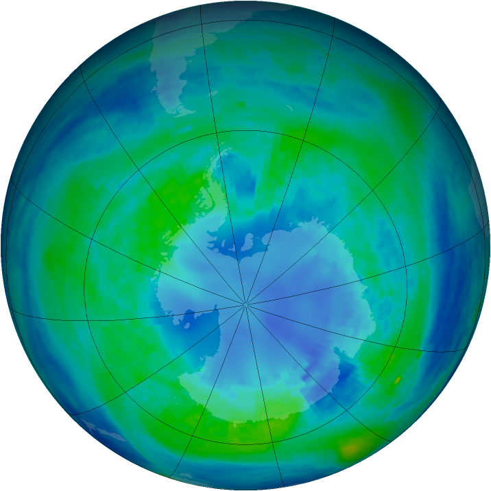 Antarctic ozone map for 12 April 1994